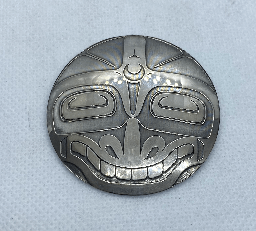 Native North American Canada Indigenous 2" SILVER round pendants- signed - 3 - 1732123924924_tempImagekLhGPN