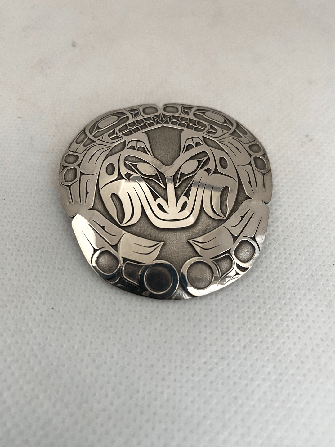 Native North American Canada Indigenous 2" SILVER round pendants- signed - 4 - 1732123925340_tempImageLl9GAH