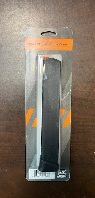 Brand new Glock 17/19/19X/26/34 Magazine 9mm 10/33 Rounds Black w/Orange Follower $90 - 1 - 1734979545766_thumbnail_IMG_3152