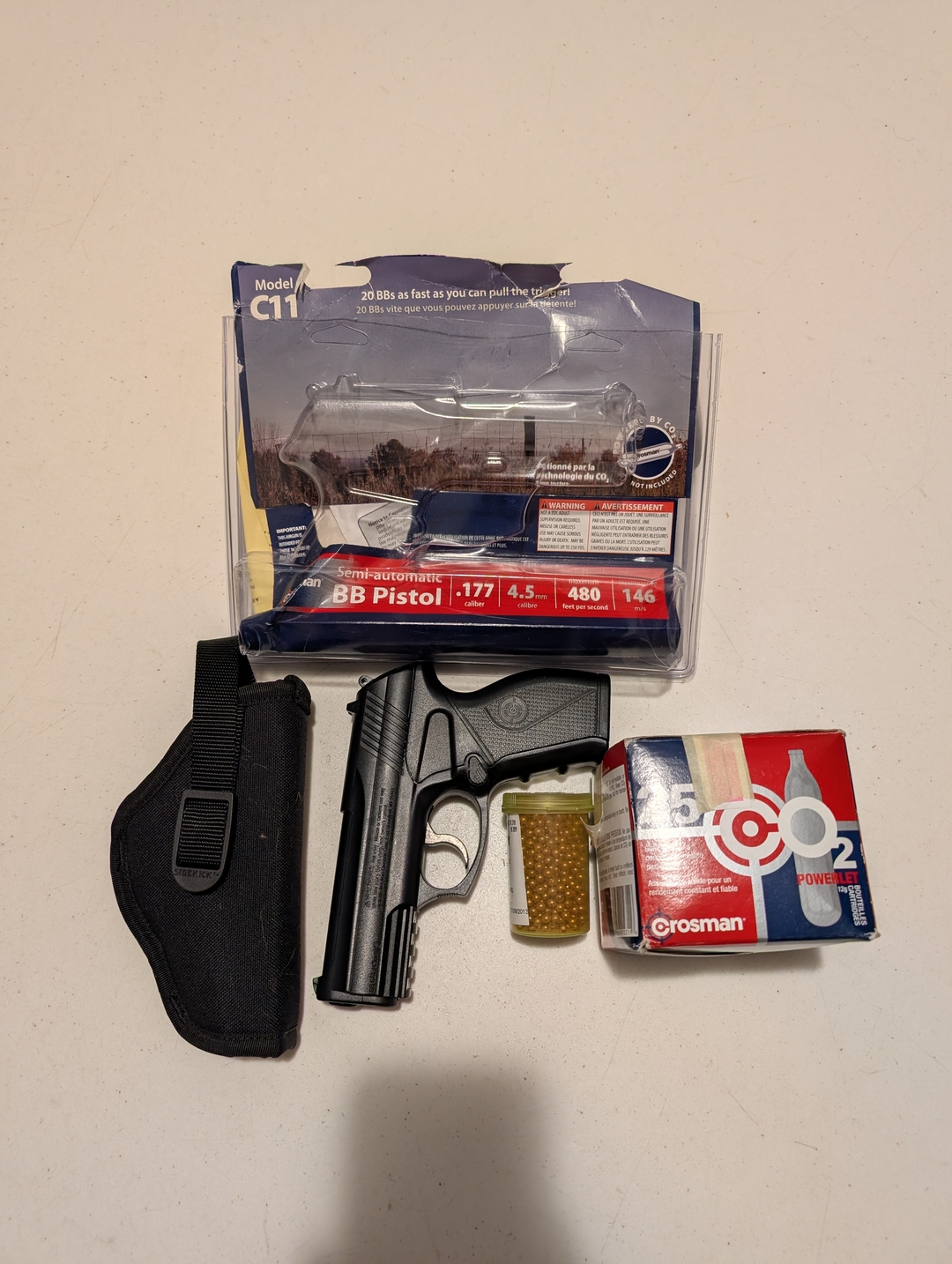 Semi-Automatic BB Pistol with BBs, Holster and CO2 Canisters - 1 - 1737332215107_PXL_20250120_001033225