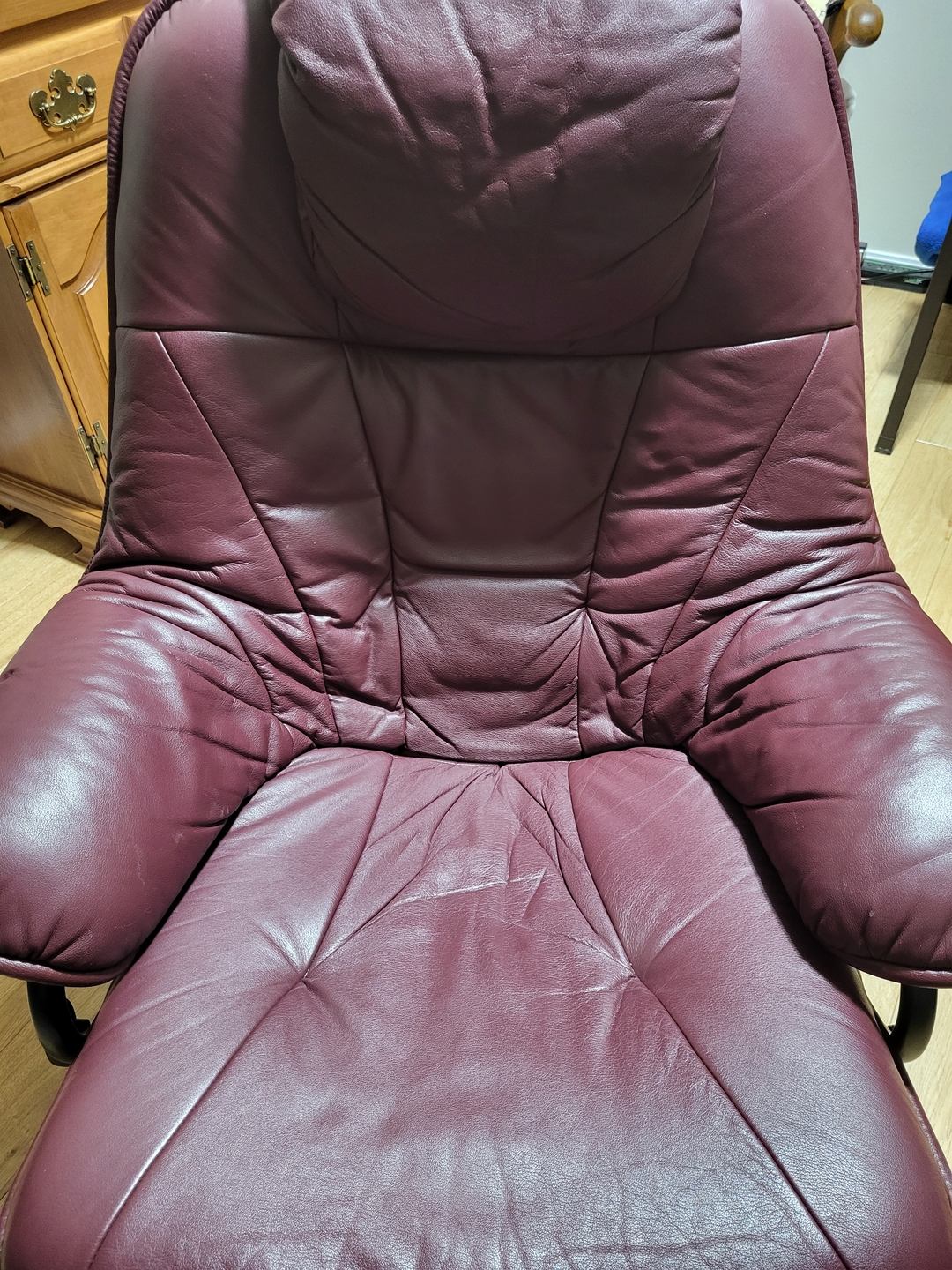 Burgundy Palliser Leather Reclining Chair - 2 - 1737830159692_20250123_170920