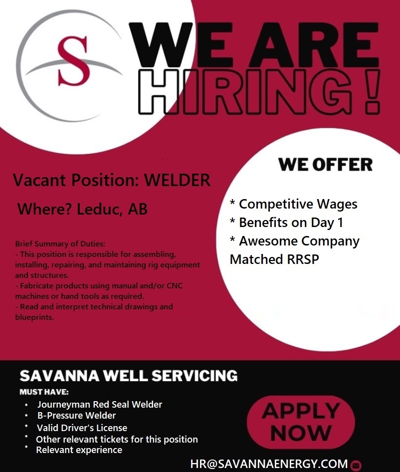 Hiring - Welder - Leduc, AB - 1 - 1738087146967_Welder Job Postings - Jan 2025