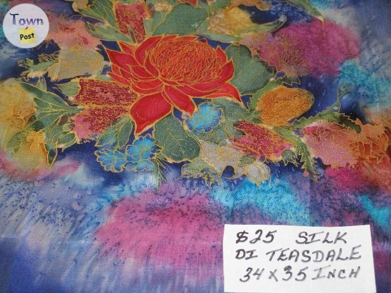 PRICE DROP to $20 Each ~ 3 UNIQUE ~ 100% SILK SCARVES - 8 - 791672-1665258224_0