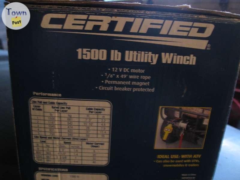 CERTIFIED BRAND NEW IN BOX 1500 LB ATV WINCH - 3 - 803062-1667331200_1