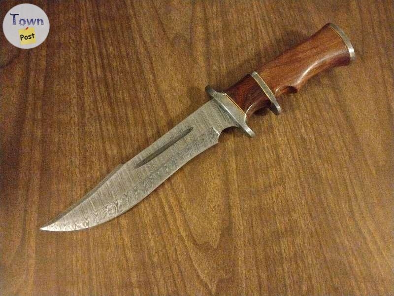 Nooraki Handmade Damascus Steel Hunting Knife with Leather Sheath $200 - 2 - 807259-1668215799_0