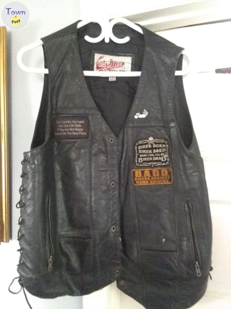 Biker vest with patches - 1 - 954030-1696789627