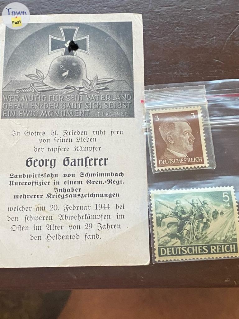 WW2 German remembrance card and stamps - 1 - 982074-1702415497