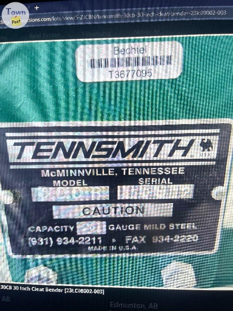 Tennsmith sheet metal bender  - 8 - 984752-1703018009_6