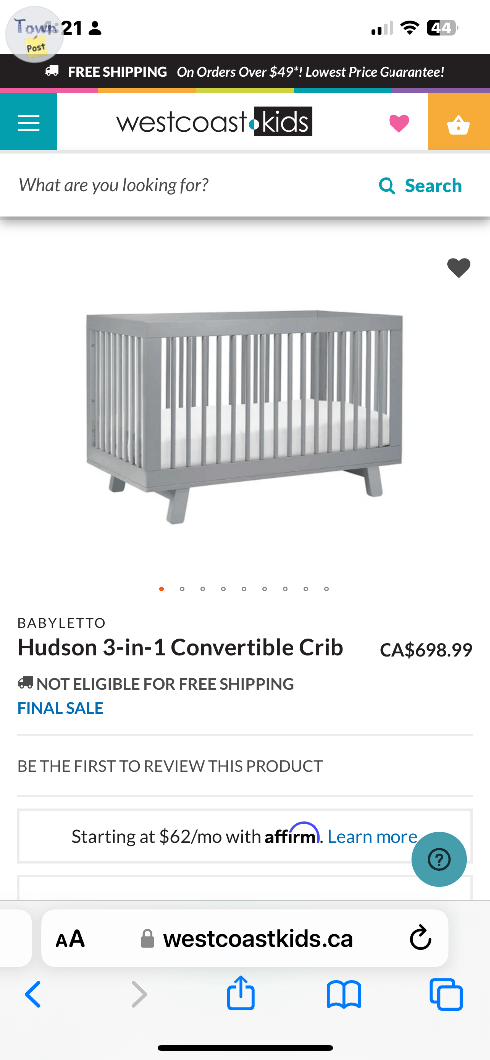 Crib-Hudson 3-in-1 Convertible Crib - 1 - 987147-1703702349