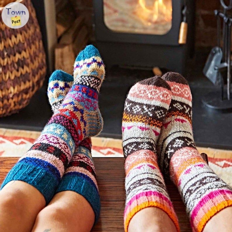 Sherpa socks ( hand knitted in Nepal) for women  - 1 - 987964-1703887902