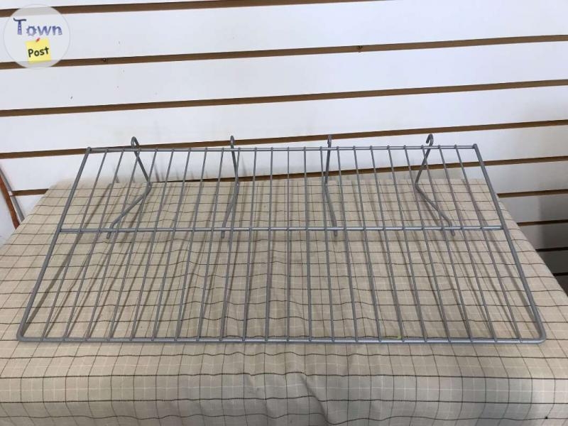 Black/Grey Straight Gridwall Wire Shelf Retail Fixture Display  - 2 - 988008-1703891986_0