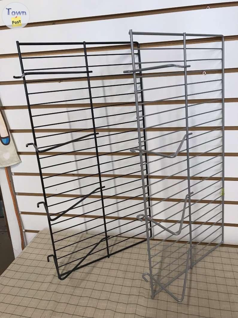 Black/Grey Straight Gridwall Wire Shelf Retail Fixture Display  - 3 - 988008-1703891986_1