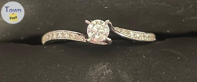 Diamond and 14K white Gold Engagement Ring - 3 - 989629-1704331589_1