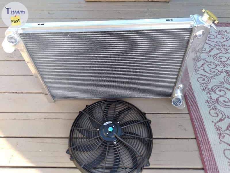 1969 to 1972 three core aluminum radiator with fan Brand new never been installed original packaging  - 4 - 998667-1706303274_2