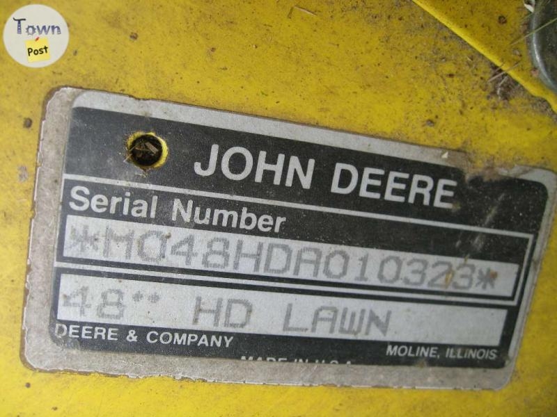 John Deere 48 inch 3 blade PTO driven mower deck & John Deere POWER FLOW rear bagger - 6 - 409921-1708840256_4