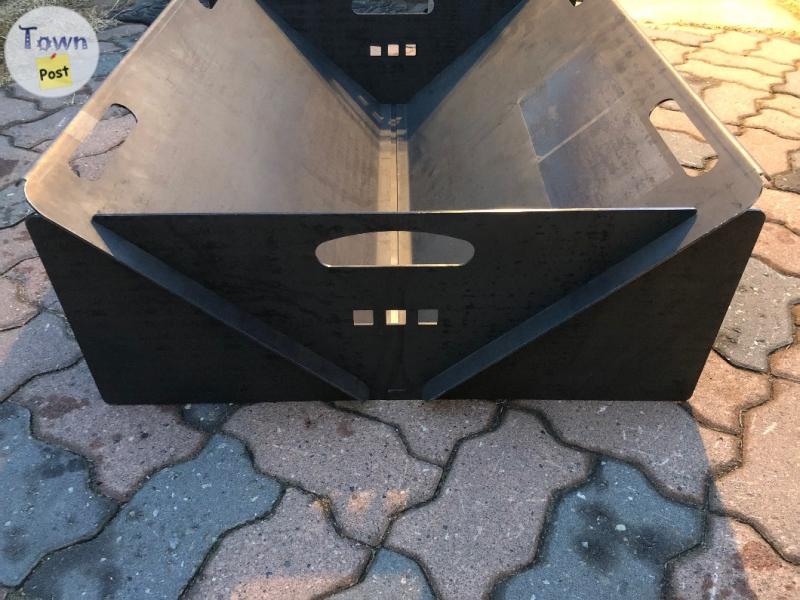 Solid Steel Fire Pit 32”x26”, self standing, portable, slides together, folds flat to less than 1” - 4 - 1027129-1712372999_1