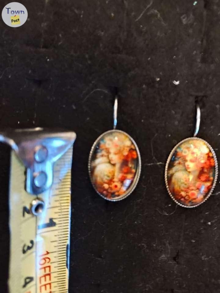 13 x 18 mm cameo cabochon earrings  - 2 - 1035982-1714613543_0