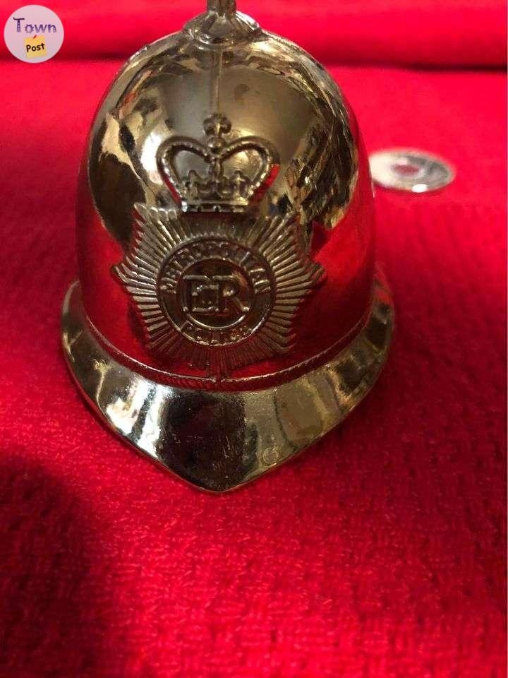 Miniature Gold Bobby Police Helmet Bell - 6 - 1043250-1716557610_4