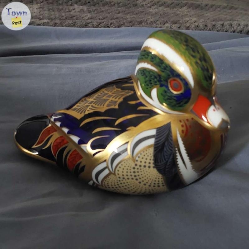 Royal Crown Derby duck paperweights, 22k gold swimming, teal, caroline with stoppers - 2 - 1057183-1719537142_1