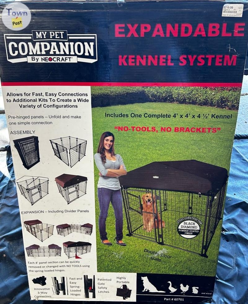 DOG KENNEL 4'X4' X4' 6"  4'FT. HIGH EXPANDABLE! - 1 - 1058628-1719947736