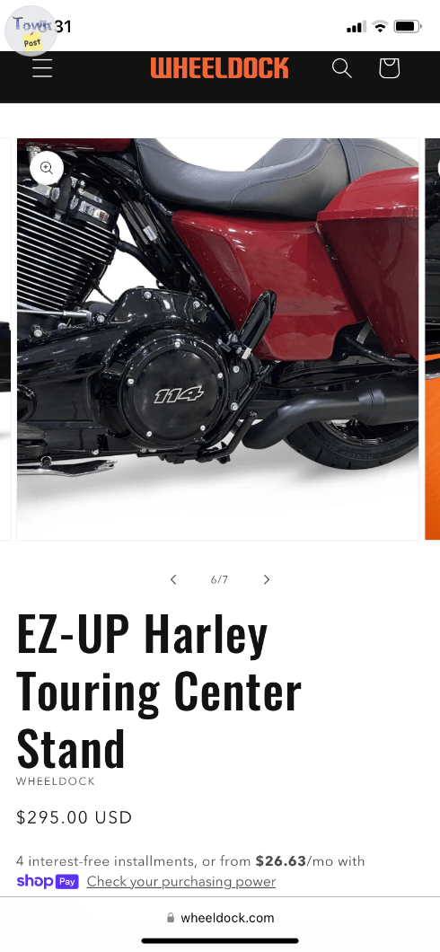 WheelDock EZ-UP Bike Mounted Center Stand for Harley Davidson Touring Bikes - 9 - 1070723-1722991941_1