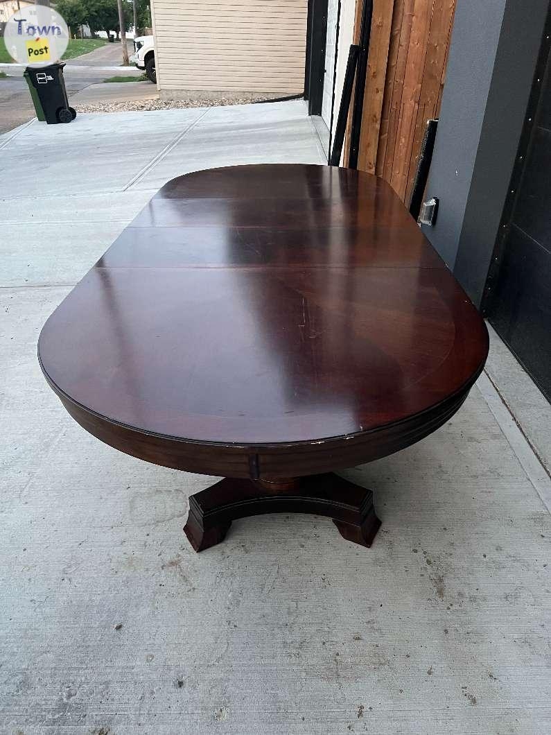 Large Dark Brown Wooden Dining Table - 2 - 1073124-1723488724_0