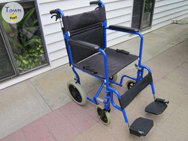 INVACARE BLUE "GREAT BIG WHEEL" TRANSPORT WHEELCHAIR FOR SALE - 3 - 1079713-1725298417_1