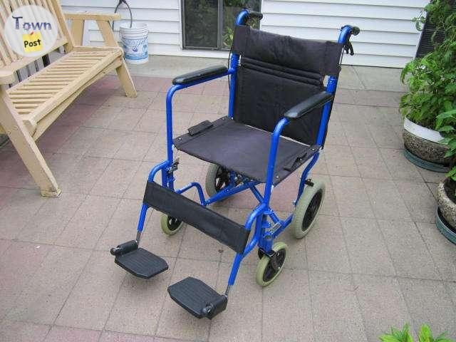 INVACARE BLUE "GREAT BIG WHEEL" TRANSPORT WHEELCHAIR FOR SALE - 5 - 1079713-1725298417_3