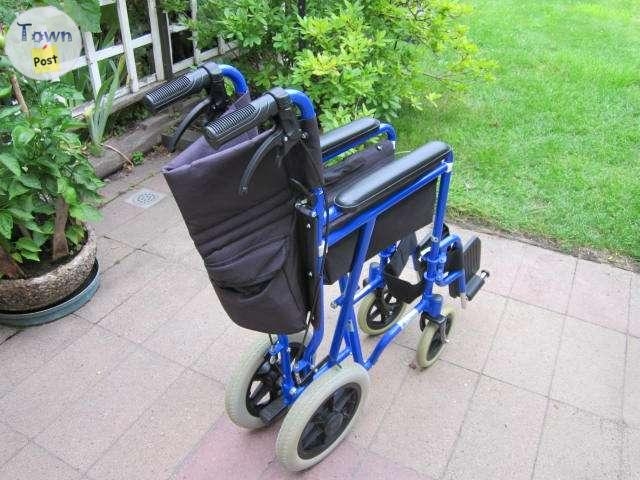 INVACARE BLUE "GREAT BIG WHEEL" TRANSPORT WHEELCHAIR FOR SALE - 6 - 1079713-1725298417_4