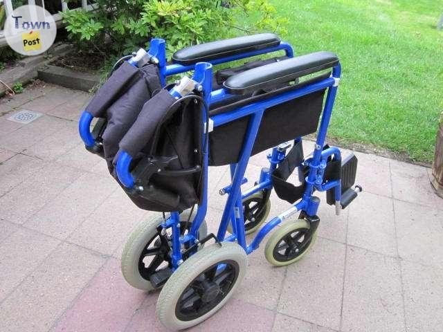 INVACARE BLUE "GREAT BIG WHEEL" TRANSPORT WHEELCHAIR FOR SALE - 7 - 1079713-1725298417_5