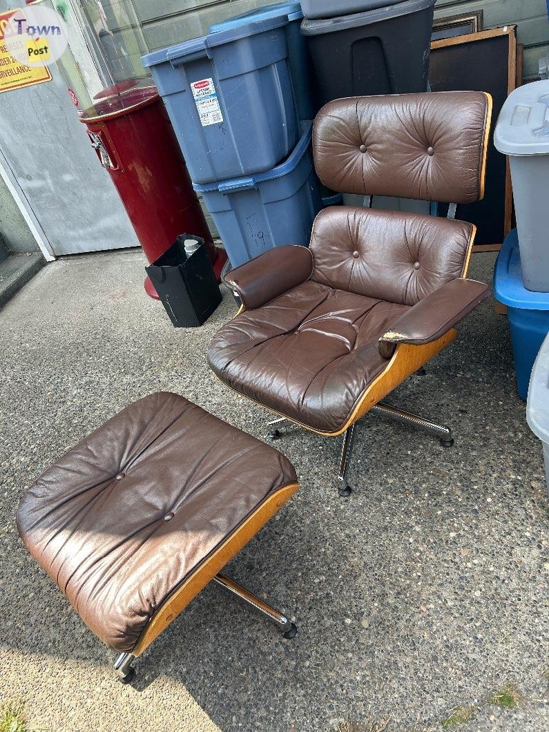 1975 mid century modern eams reclining leather chair  - 1 - 1082652-1726018802