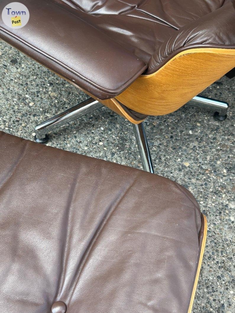 1975 mid century modern eams reclining leather chair  - 3 - 1082652-1726018802_1