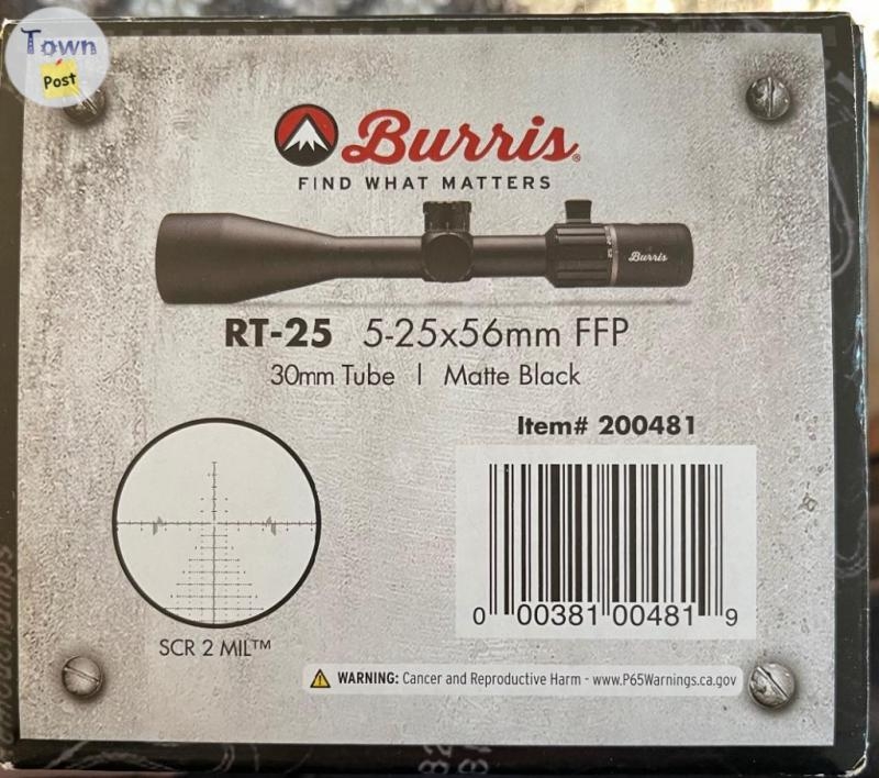 BURRIS RT-25 SCOPE 5-25X56MM – SCR2 MIL RETICLE - 12 - 1085497-1726766595_8