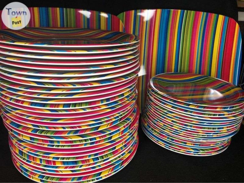 Pier 1 melamine summer striped plate collection 54 pieces of plates and platters see add for prices. - 6 - 1085833-1726867787_4