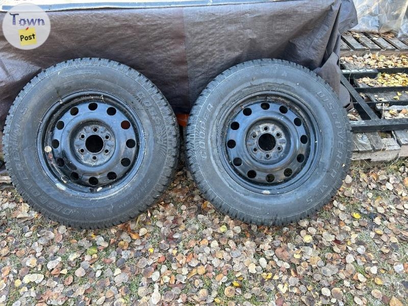 Pair of TRUCK SNOW TIRES- mounted on steel rims - 1 - 1099519-1730401546