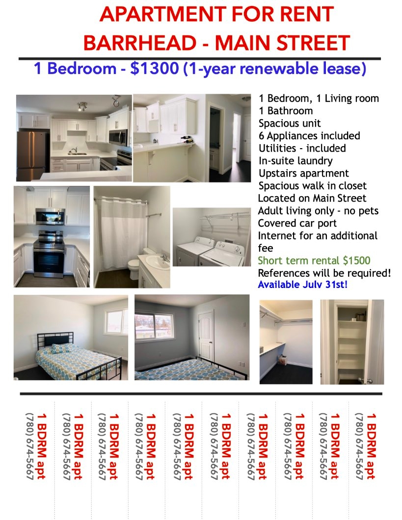 1 Bedroom Apartment for rent - Main Street Barrhead - 1 - 1101585-1730920909