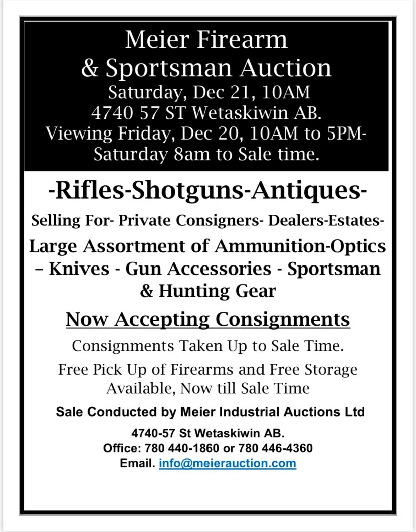 Meier Firearm & Sportsman Auction Sat. Dec 21 10am  - 1 - 1103983-1731523471