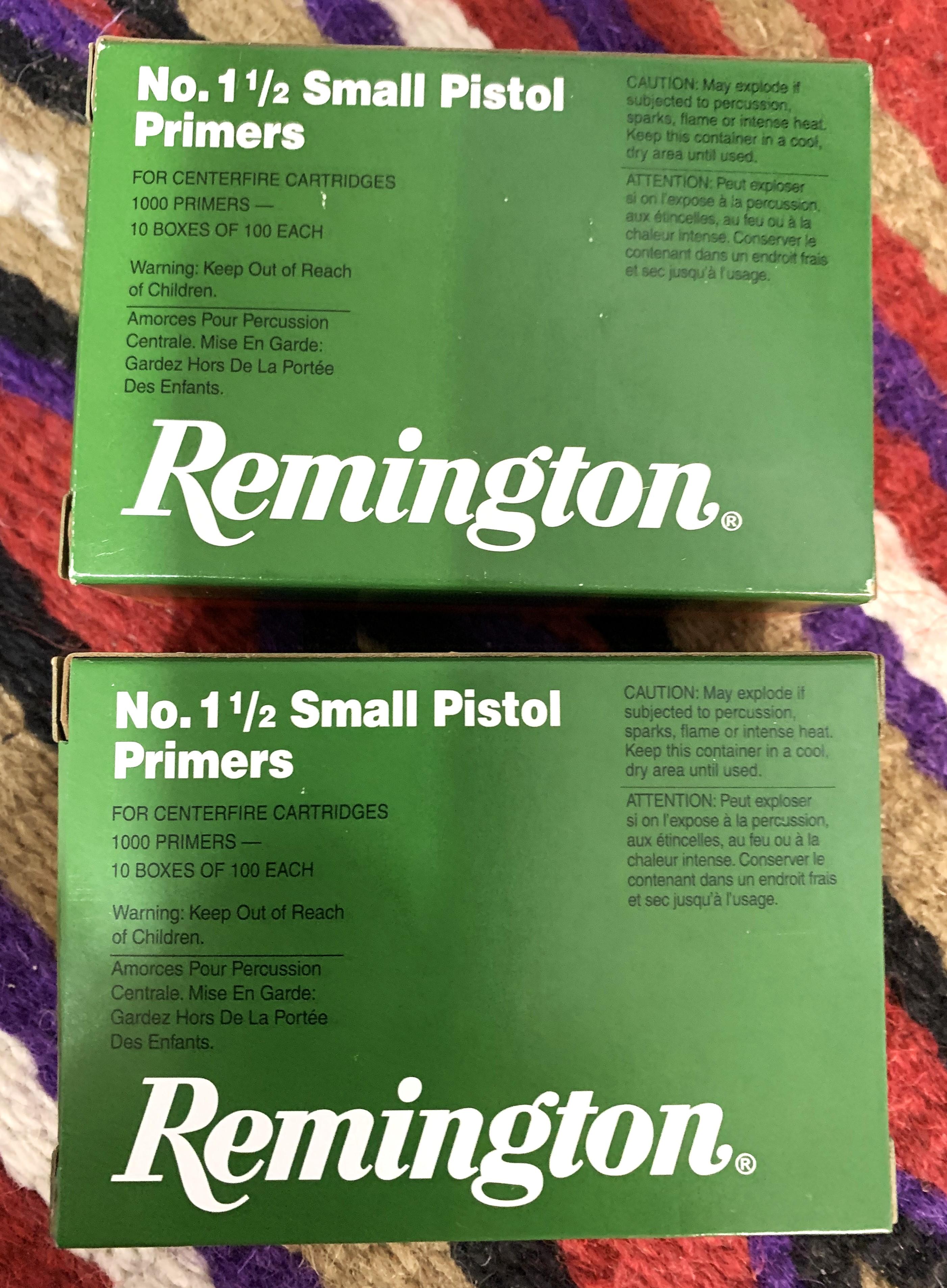 Photo of REMINGTON No. 1 1/2 SMALL PISTOL PRIMERS