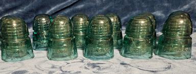 Photo of 11 - LOT of HEMINGRAY BEEHIVE CD145 AQUA INSULATORS - VERY NICE CONDITION - 1