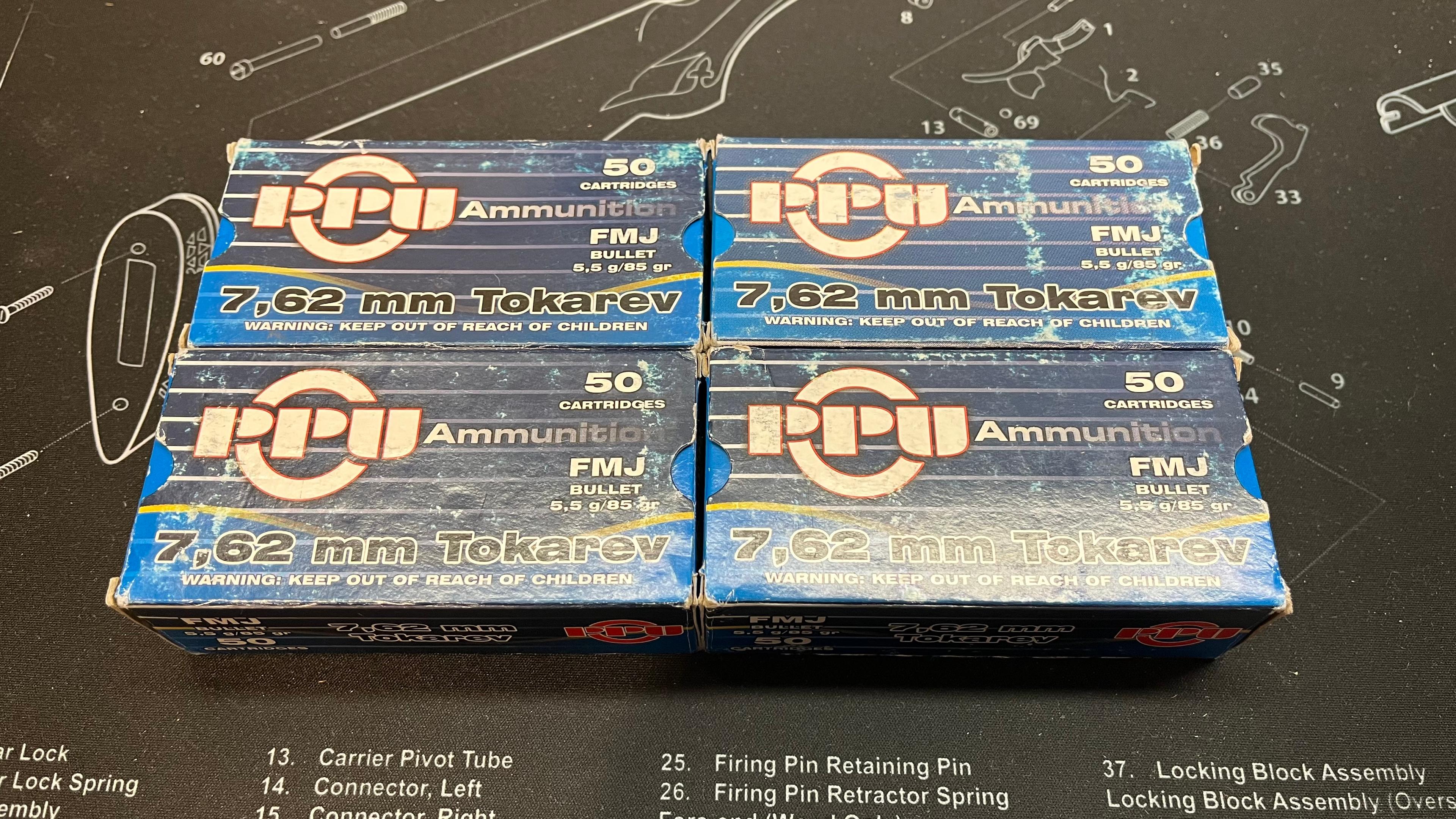 Photo of 7.62x25 Tokarev ammo PPU 200 rounds