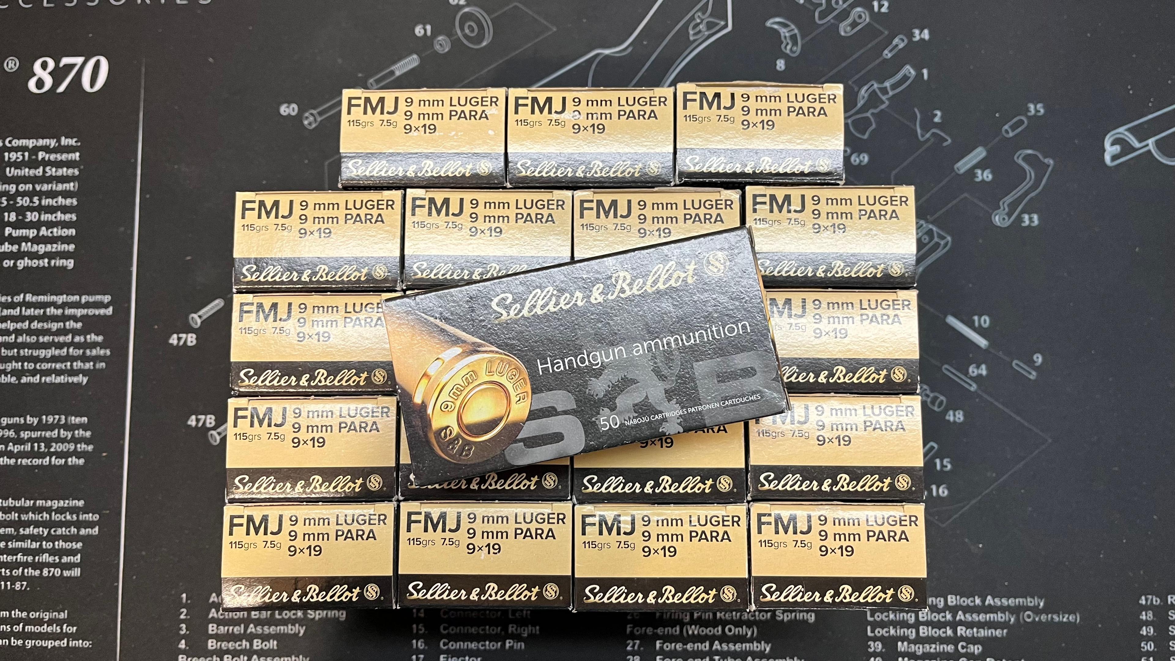 Photo of 9mm ammo S&B 1000 rounds