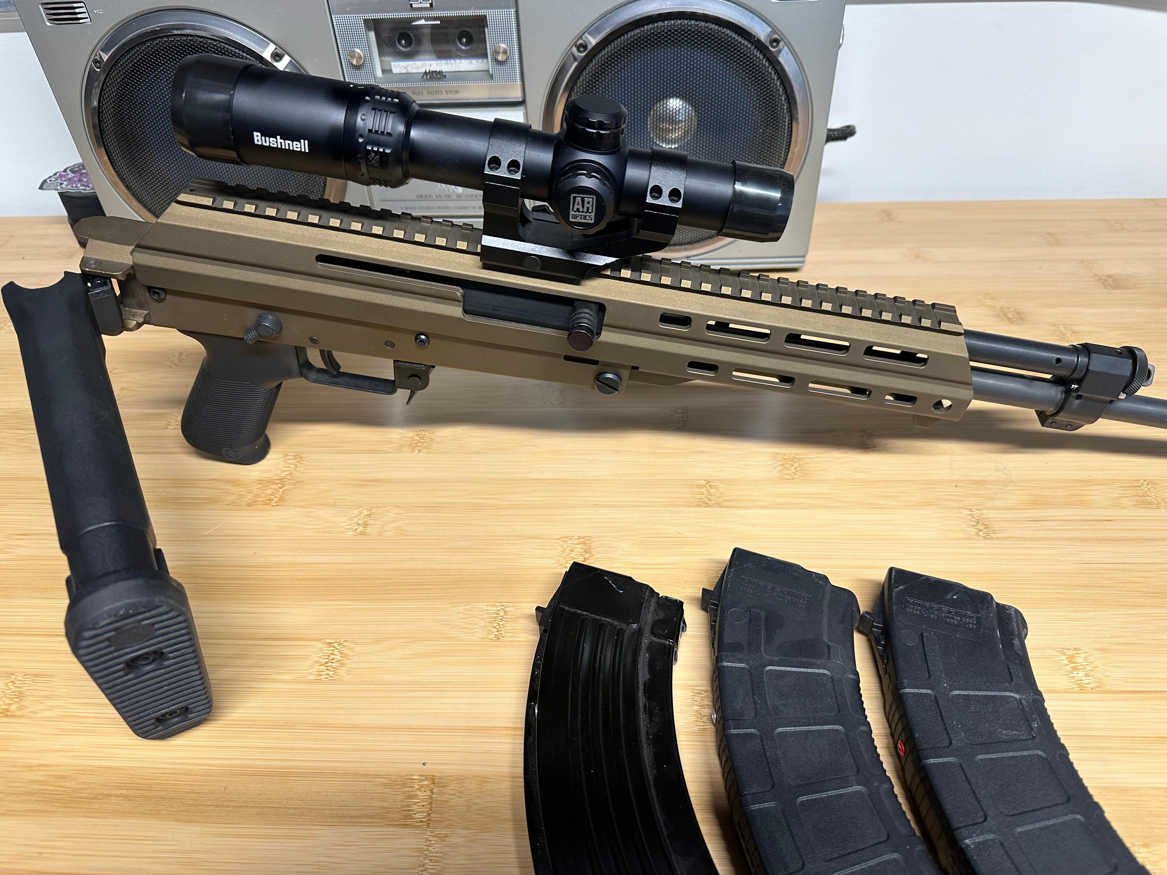 Photo of M&M M10X folding 7.62x39 AR with scope