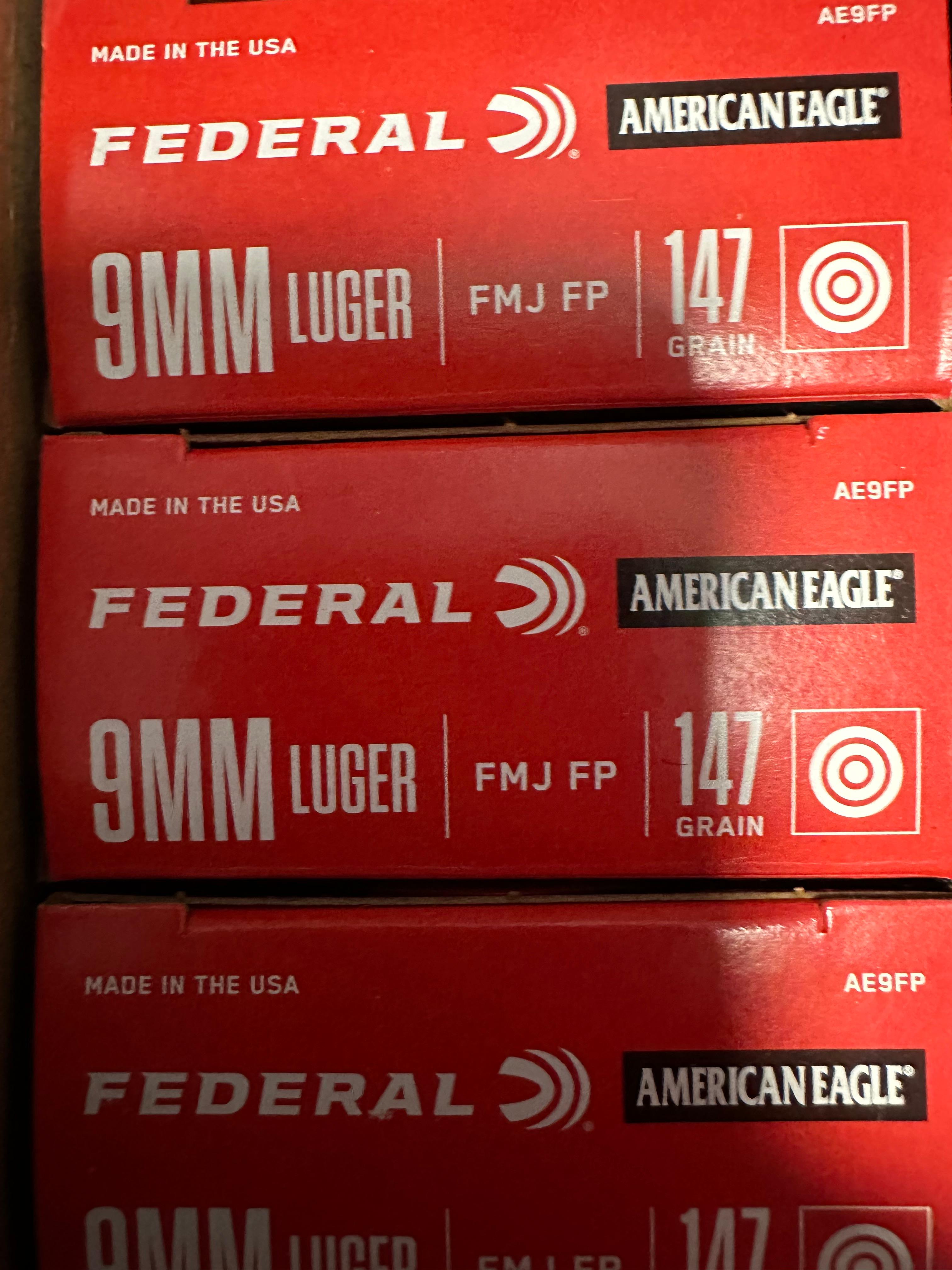 Photo of 9mm 147gr case of 1000 rounds Federal 