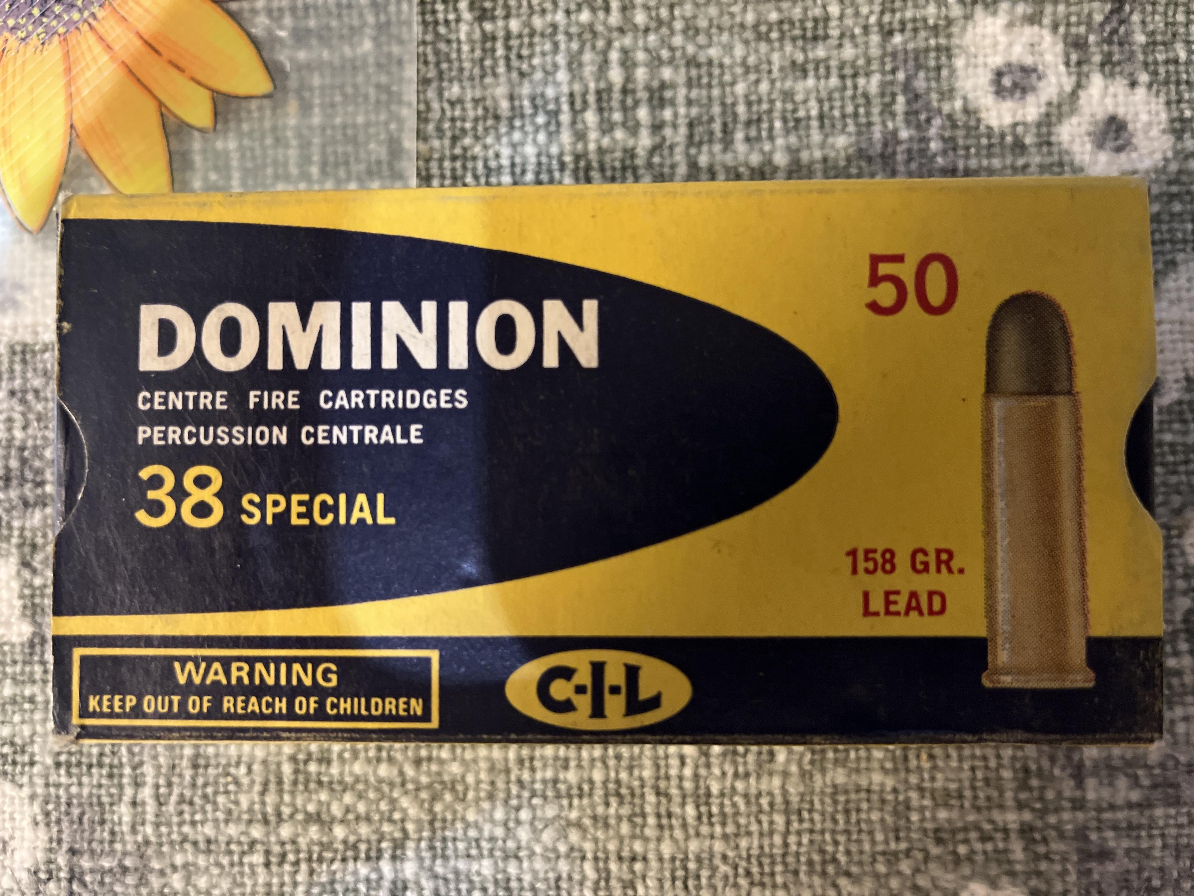 Photo of I have for sale a box of vintageDominion 38 special ammunition for sale