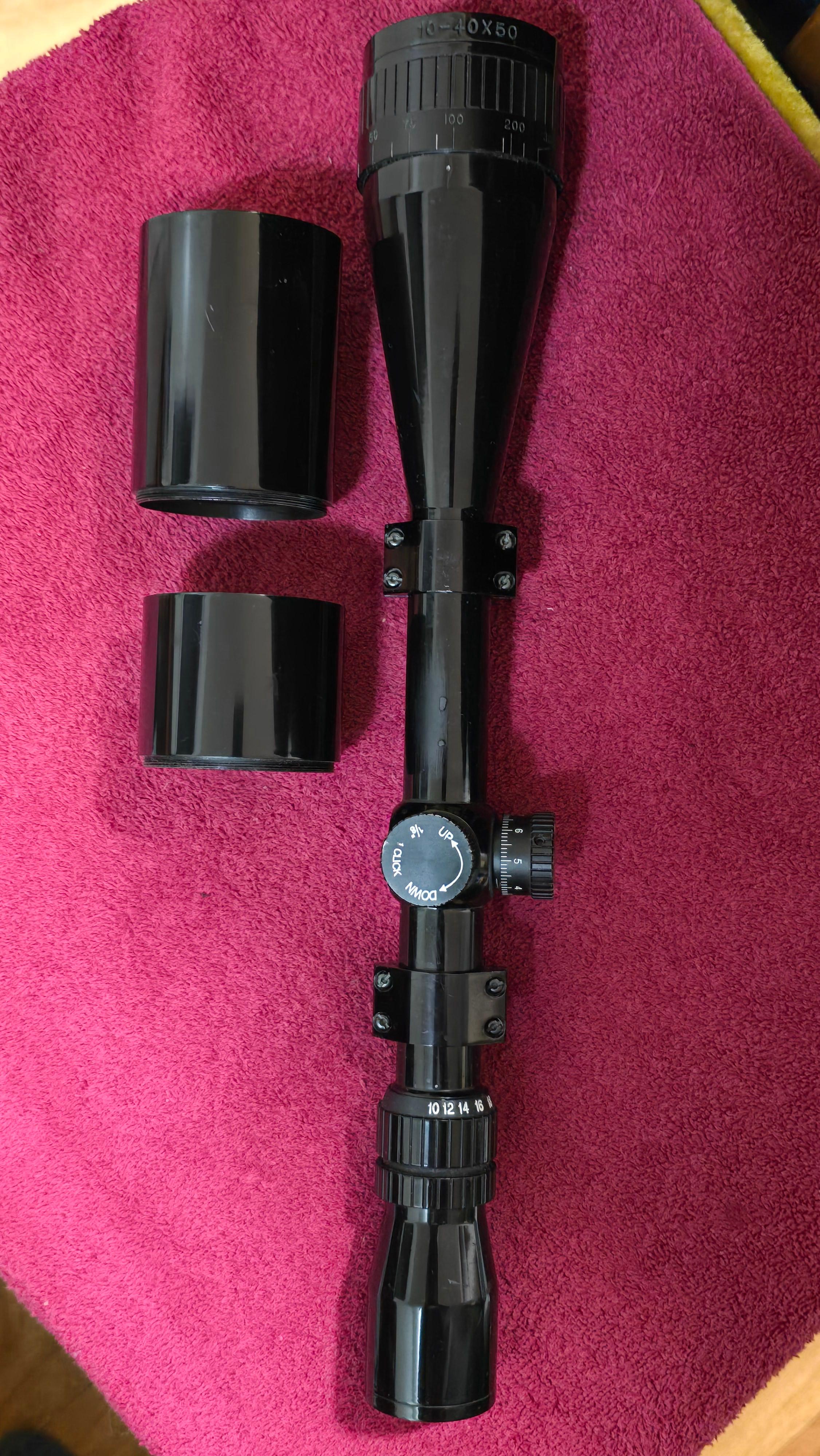 Photo of TASCO 10-40X50 RIFLE SCOPE