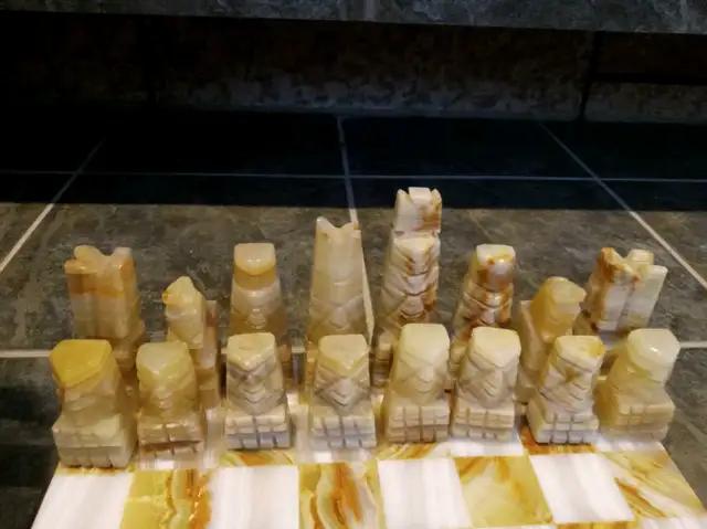 Photo of Vintage marble hand carved chess set