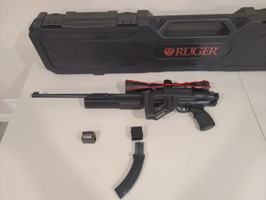 Photo of Ruger 10/22, FAB Defense stock, SBI mag adapter, Viridian Eon 3-9x40 - 2