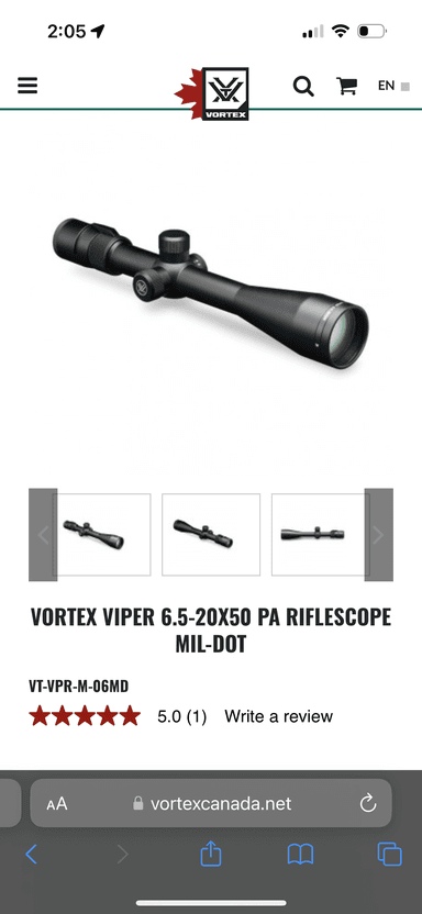 Photo of Vortex Viper 6.5-20X50MM PA (MIL DOT) - 2