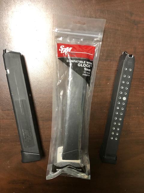 Photo of Brand new SGM Tactical Magazine For GLOCK 17/19/19X/26/34 9mm 10/33 Rounds Polymer Black $60 each