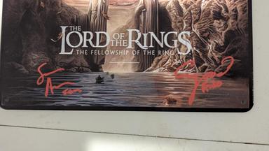 Photo of Elijah Wood & Sean Astin Autographed LOTR Tin Sign - 2